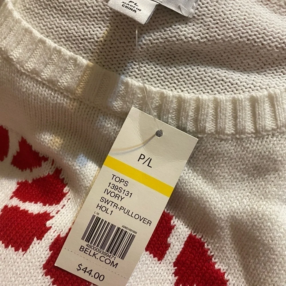 NWT Candy Cane Sweater - Petite Large